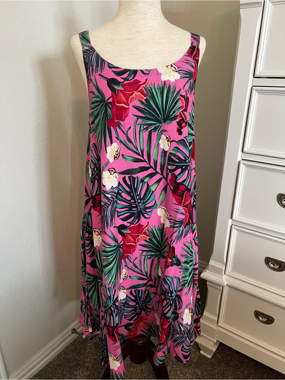 NWT Waikiki Tropical Print Pink Sundress